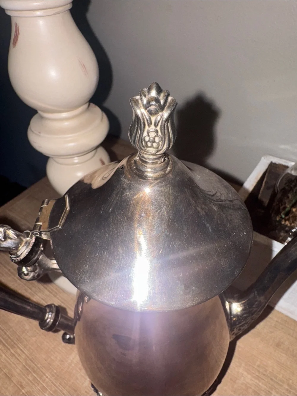 Vintage Victorian-style footed silver-plated coffee pot W. & S. Blackinton Co..
